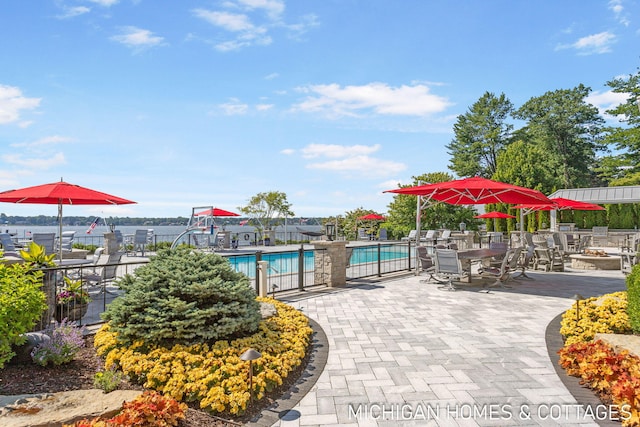 view of pool with a patio