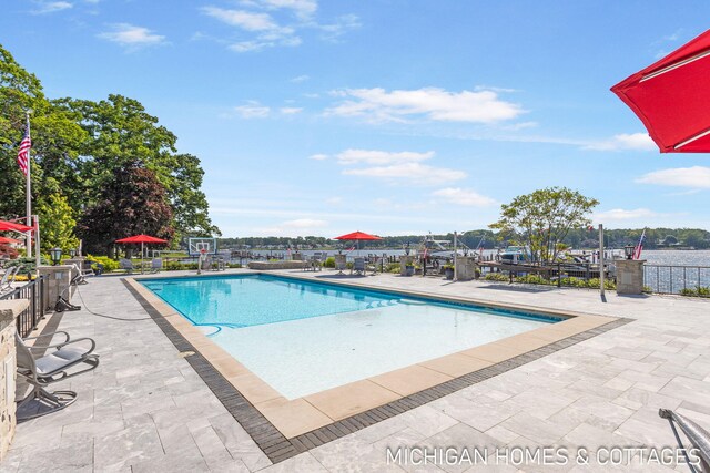 view of pool with a patio area