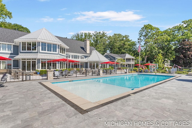 view of pool with a patio