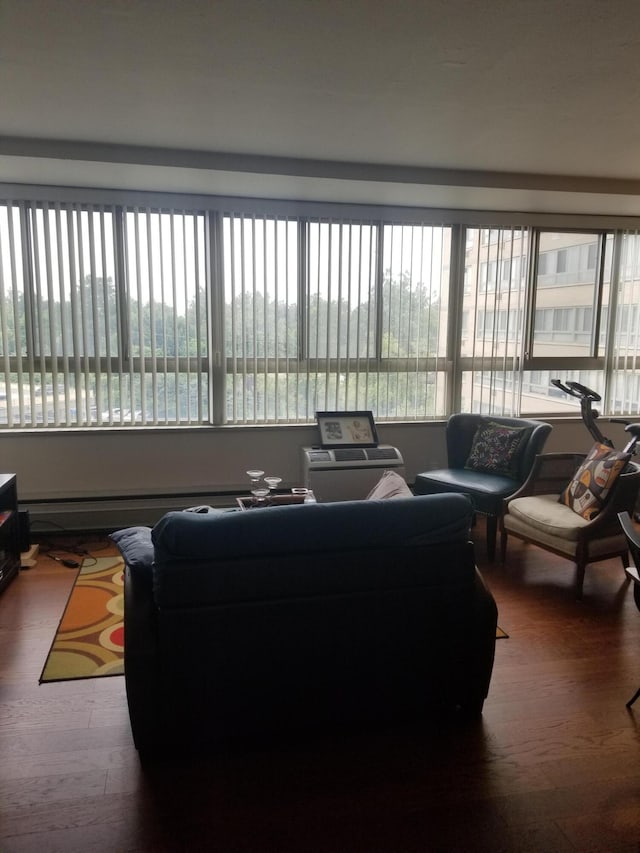 living room featuring hardwood / wood-style flooring and a wealth of natural light