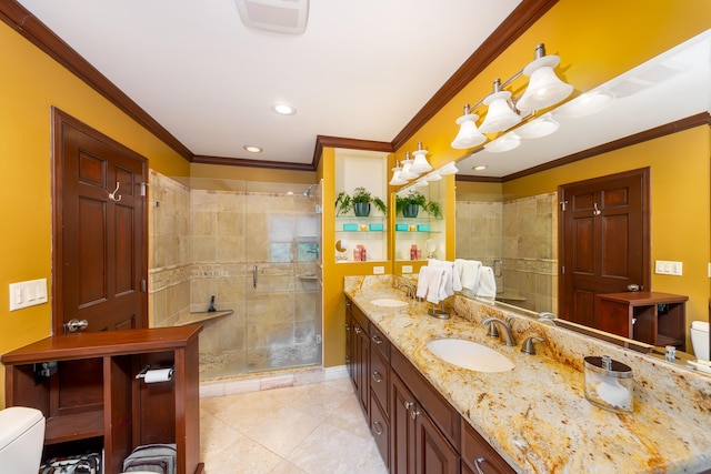 18760 Valencia St, Northville, MI 48168 - full bathroom featuring visible vents, a sink, toilet, and a shower stall