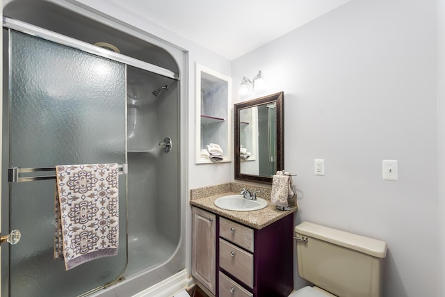 18760 Valencia St, Northville, MI 48168 - bathroom with a shower stall, toilet, and vanity