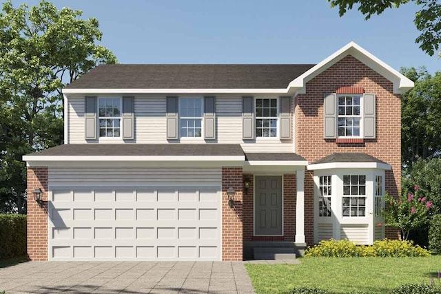 view of property with a garage