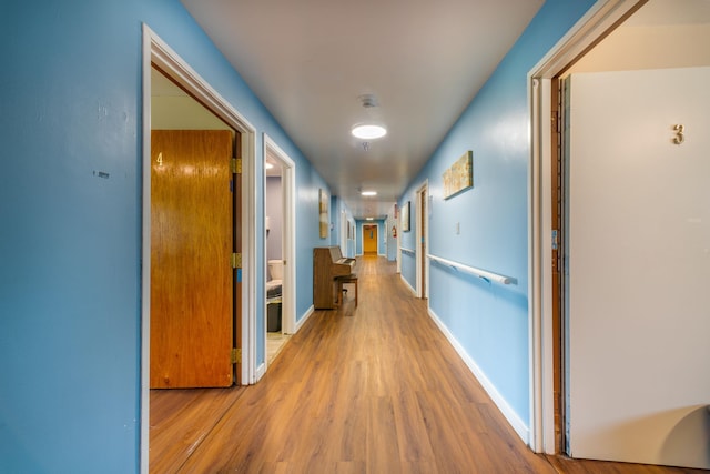 hallway featuring wood-type flooring