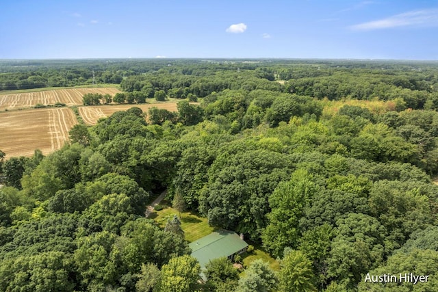 bird's eye view featuring a rural view