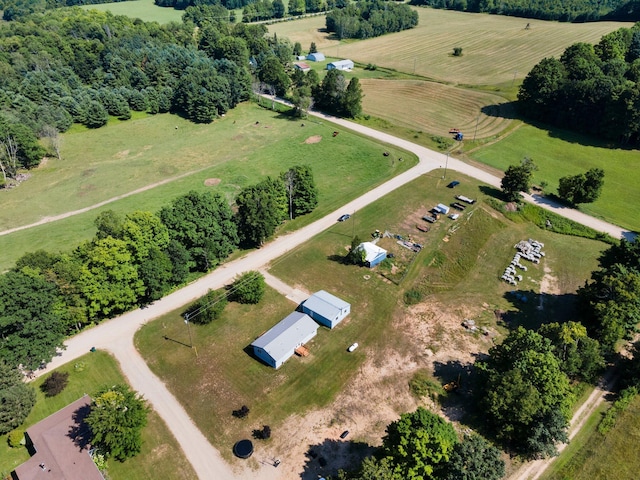 bird's eye view featuring a rural view