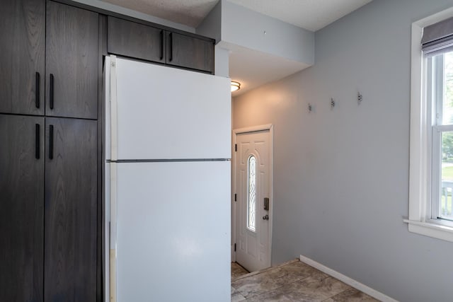 kitchen with white fridge