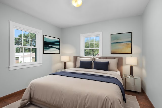 bedroom featuring wood-type flooring