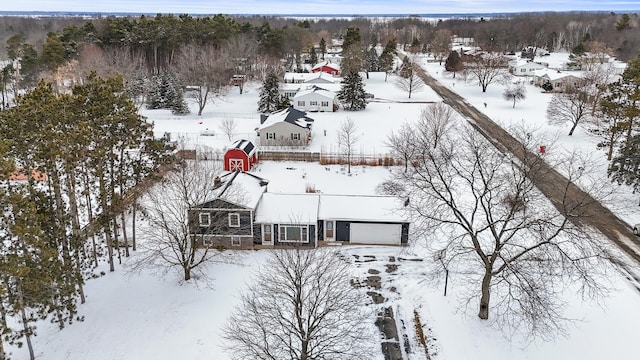 view of snowy aerial view