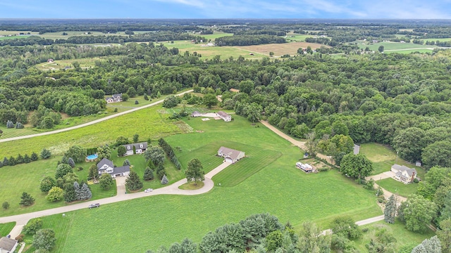 drone / aerial view with a rural view