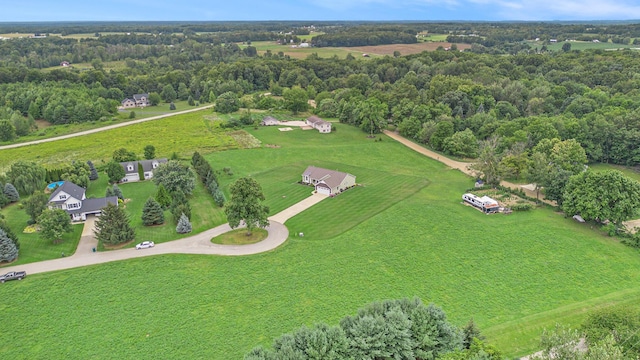 aerial view featuring a rural view