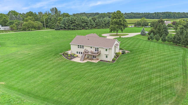 drone / aerial view with a rural view