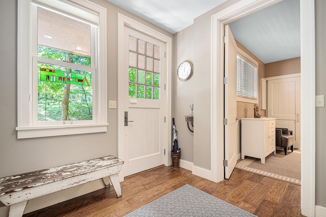 doorway featuring light hardwood / wood-style flooring