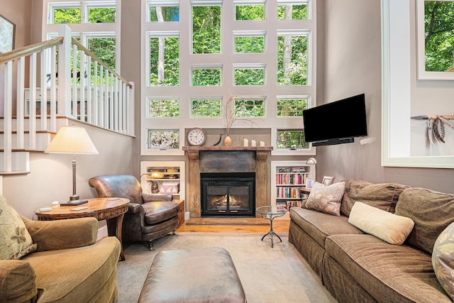 living room featuring a wealth of natural light