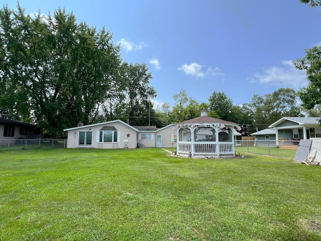 view of yard with a gazebo