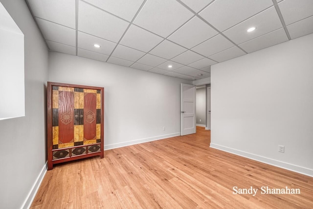 empty room with light hardwood / wood-style flooring