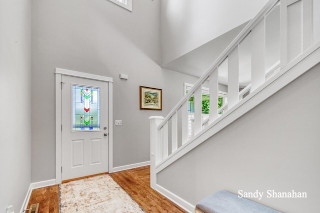 foyer featuring light hardwood / wood-style floors