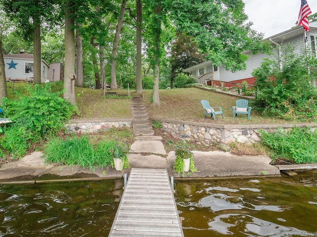 view of dock area