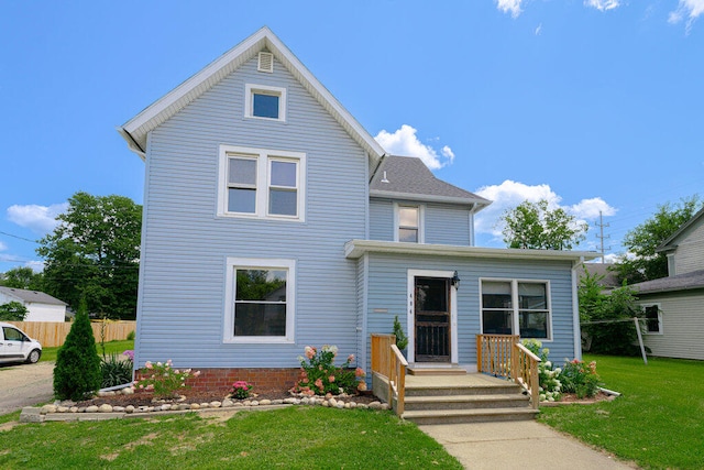 view of property with a front yard