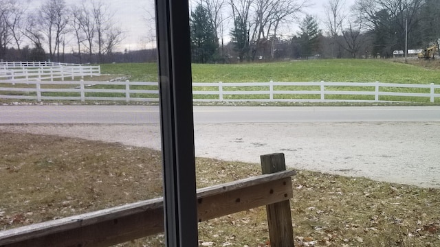 view of road featuring a rural view