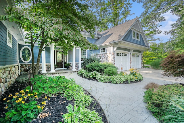 view of front of house with a garage