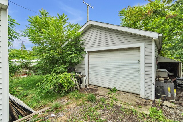 view of garage