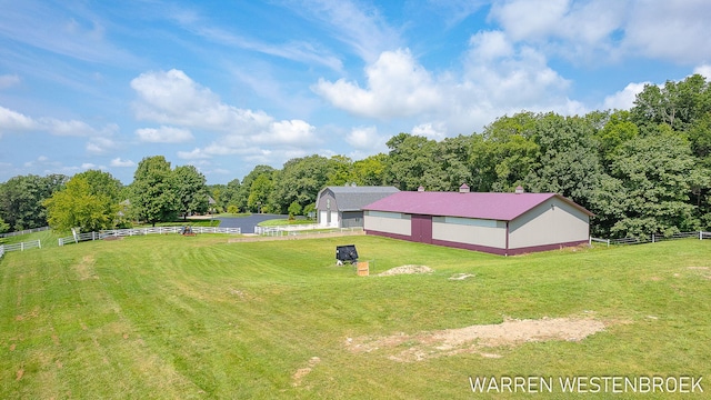 exterior space with a rural view