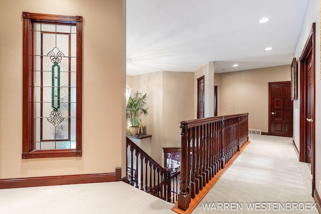 interior space with light colored carpet