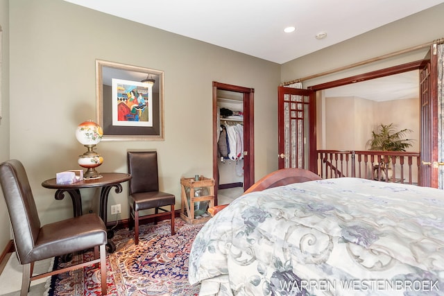 bedroom featuring a closet