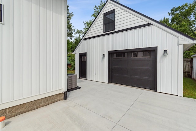 garage featuring central air condition unit