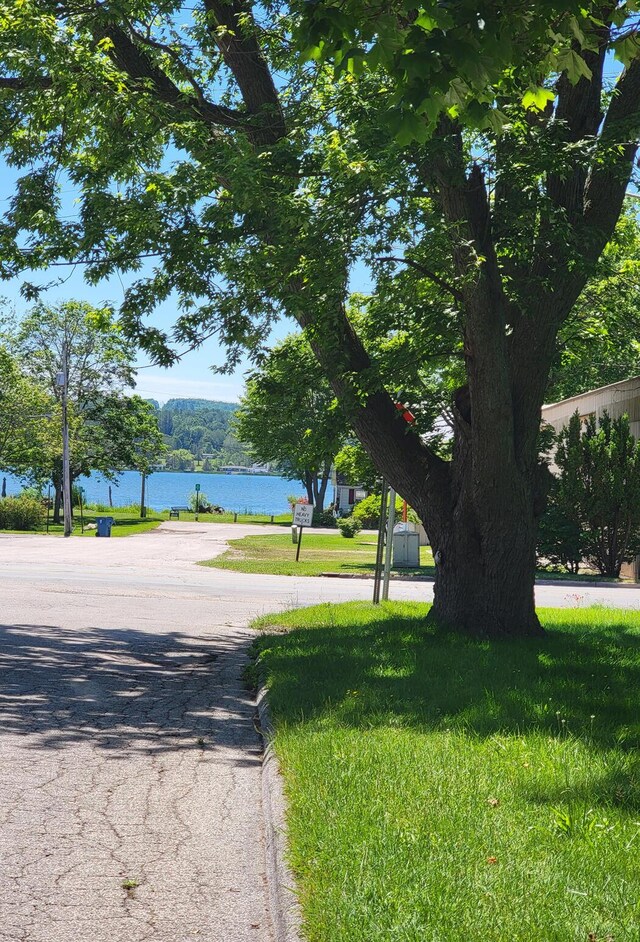 view of street featuring a water view