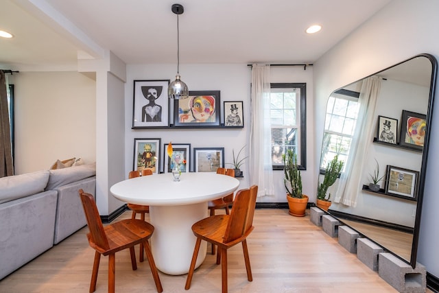 dining room featuring light hardwood / wood-style floors