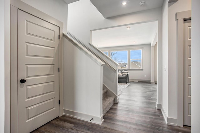 hallway featuring hardwood / wood-style floors