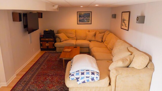 living room featuring hardwood / wood-style flooring