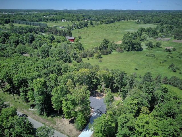 drone / aerial view featuring a rural view