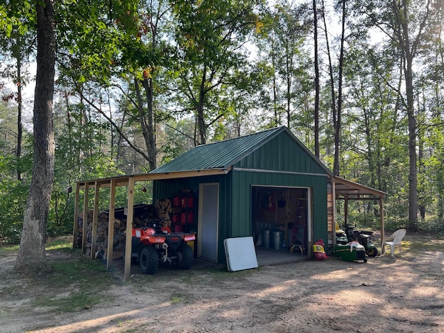 view of garage