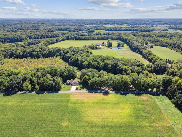 aerial view featuring a rural view