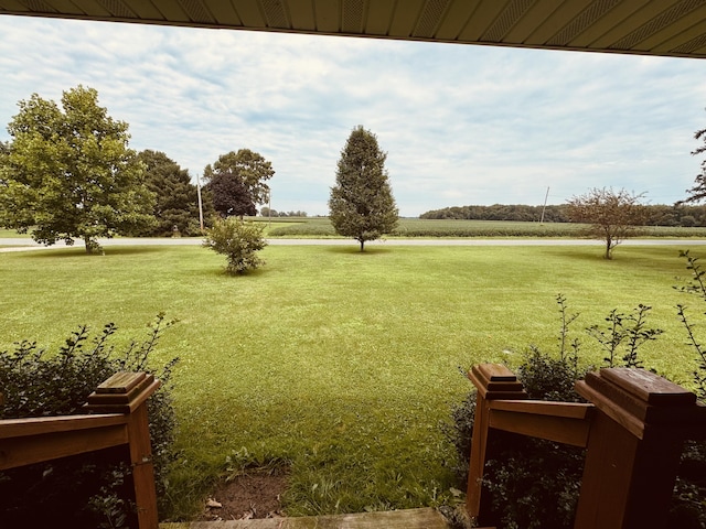 view of yard with a rural view