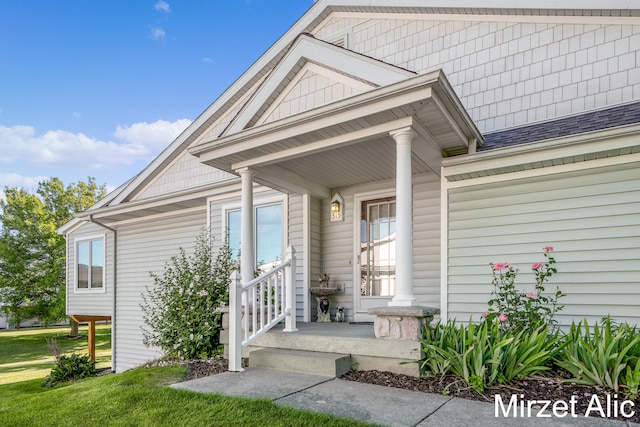 exterior space featuring covered porch