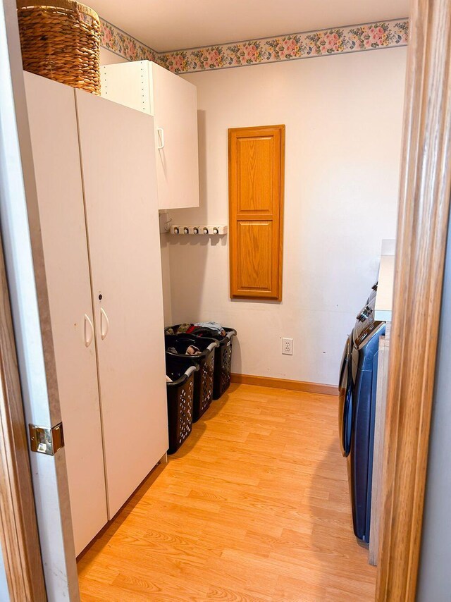 spacious closet with light wood-type flooring