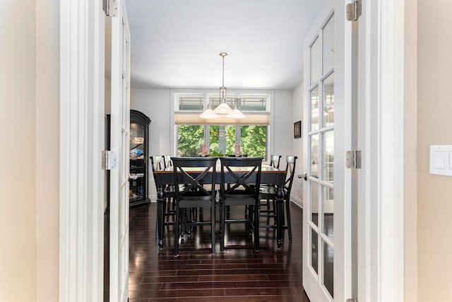 dining room featuring french doors and hardwood / wood-style floors