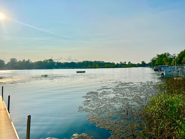 water view with a boat dock