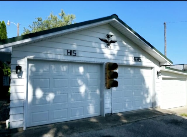 view of garage