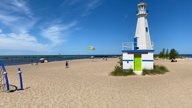 view of water feature featuring a view of the beach