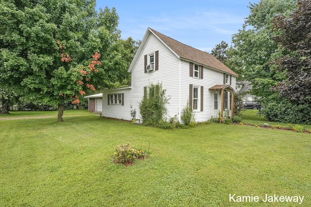 view of home's exterior featuring a lawn