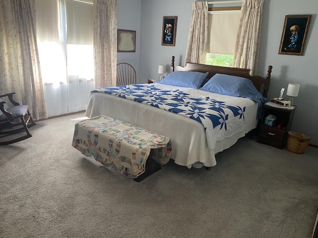 bedroom with carpet