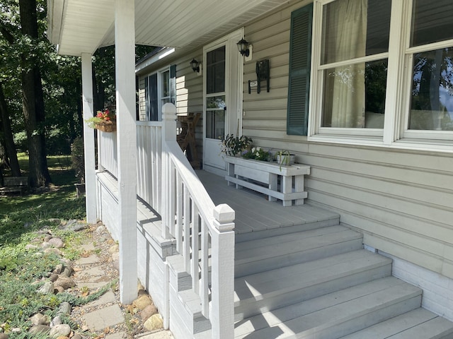 deck with a porch