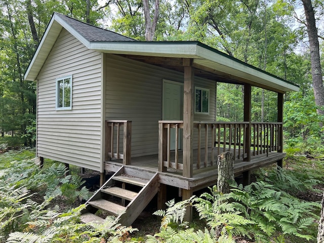 exterior space featuring a deck