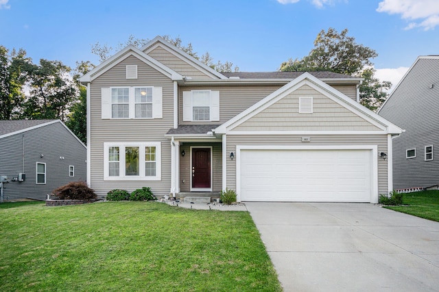 view of front facade with a front yard