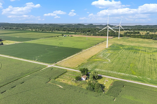 drone / aerial view with a rural view